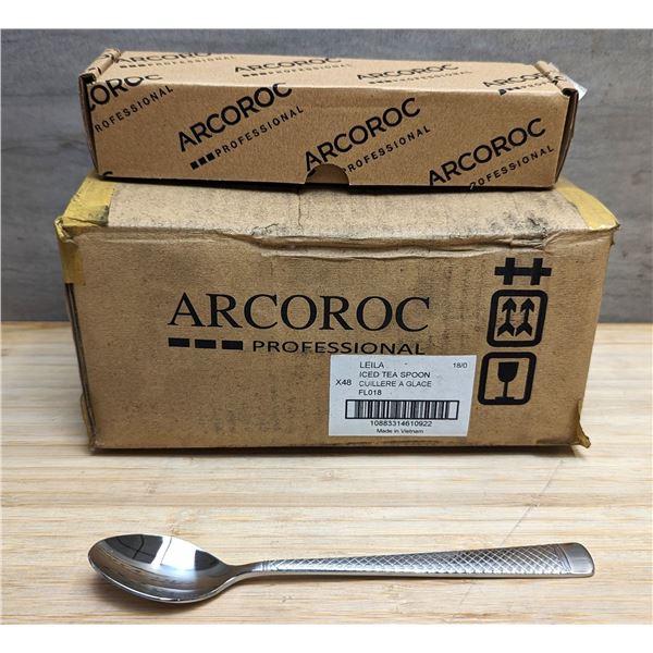Leila 7'' Ice Tea Spoons, Arcoroc FL018 - Lot of 48