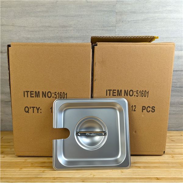 1/6 Size Stainless Insert Covers, Johnson-Rose 51601 - Lot of 24 (2 Cases)