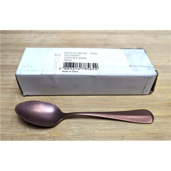 Baguette Vintage Copper Teaspoons, Sola FM582  - Lot of 12