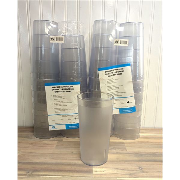 32oz Stackable Tumblers Clear - Lot of 24 (2 Packs)