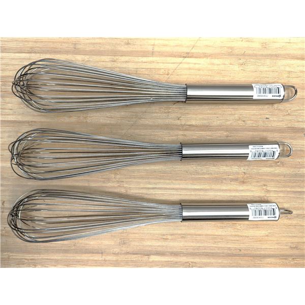 14" Stainless Piano Wire Whips, Omcan 80082 - Lot of 3