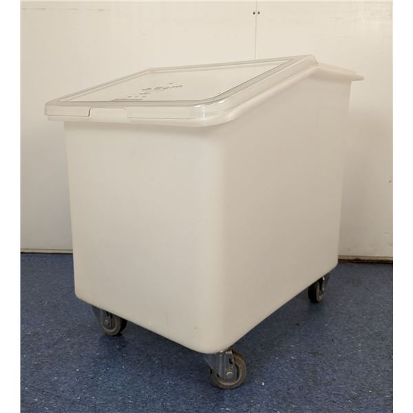 Cambro IBS37 37 Gallon White Slant Top Mobile Ingredient Storage Bin