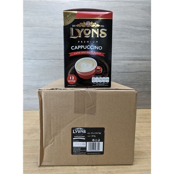 Lyons Cappuccino Instant Coffee, 15g - Lot of 120 (1 Case)