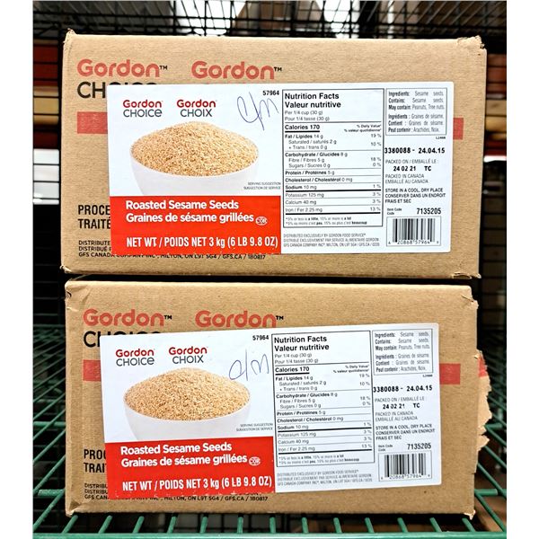Gordon Choice Roasted Sesami Seeds 3Kg - Lot of 2
