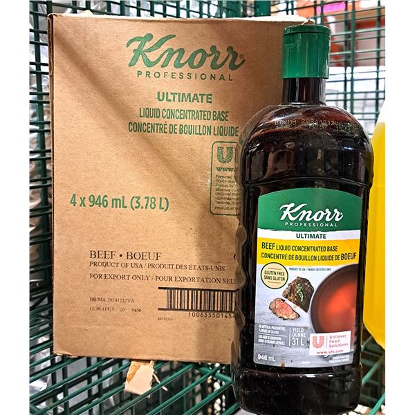Knorr Beef Liquid Concentrated Base 946mL - Lot of 4
