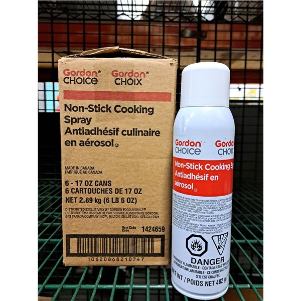 Gordon Choice Non-Stick Cooking Spray 482g - Lot of 6