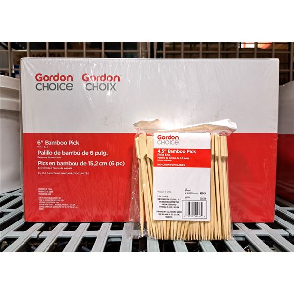 Gordon Choice 6" Bamboo Pick 100 count - Lot 25 ( 1 box )