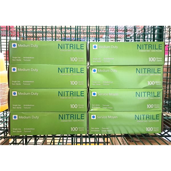 Nitrile Disposable Gloves Large Size 100count - Lot of 8