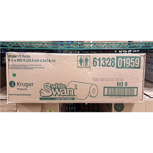 White Swan Long Roll Towel 8in x 800ft - Lot of 6 ( 1 case )