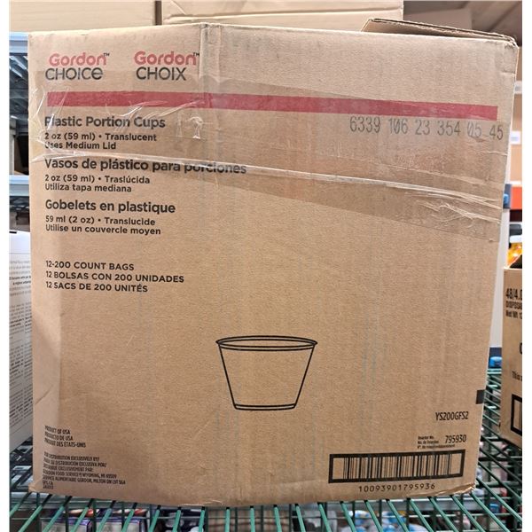 Gordon Choice Plastic portion cups 2oz 200count/ bags - Lot of 11 bags