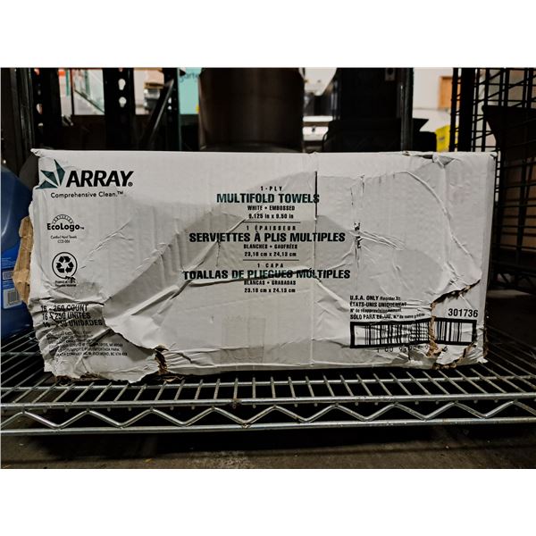 Array Multihold Towels White 250count - Lot of 16 ( 1 case )