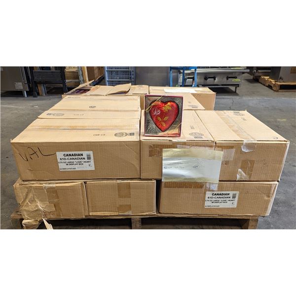3-3/4oz Large LOVE heart Chocolate In Display Boxes - Lot of 456 (19 Cases)