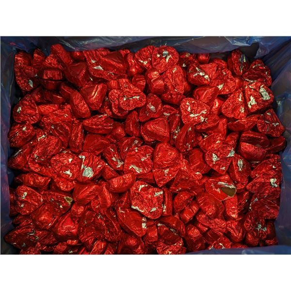 Bulk Dalmer Milk Chocolate Red Hearts, 24lb - Lot of 2 (48lb)