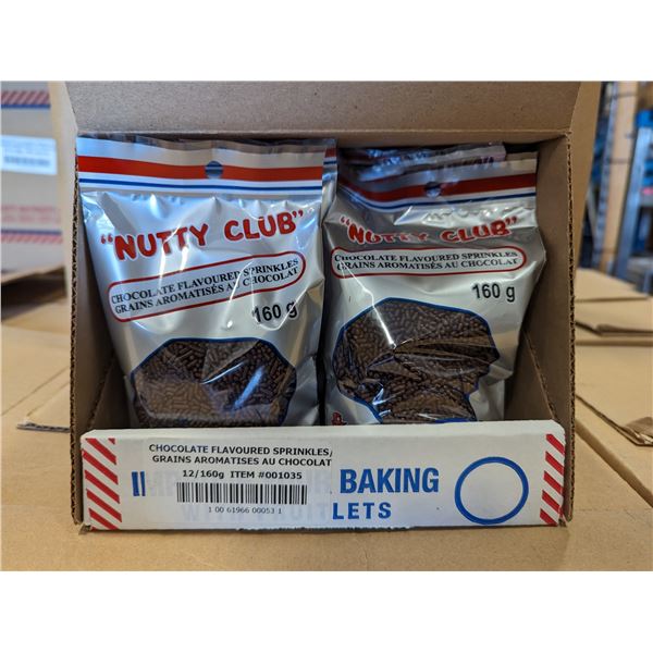 Nutty Club Chocolate Flavoured Sprinkles, 160g - Lot of 192 (2 Cases, 30kg)
