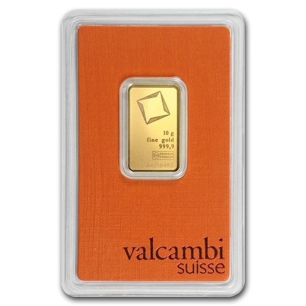 10 grams (0.3215 oz) of .9999 fine Gold. - Valcambi (In Assay)