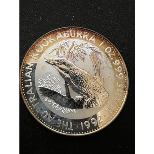 1992 Australian 1 Oz  .999 Pure Silver $1 Kookaburra