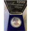 Image 1 : 1999 Colorized U.S. American Eagle Fine Silver Dollar Brilliant Uncirculated