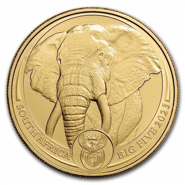 2023 South Africa 1 oz .9999 Fine Gold Big Five Elephant BU