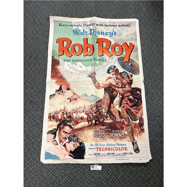 A Large Vintage Walt Disney Rob Roy Movie Poster