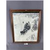Image 1 : An 18" x 22" Framed Old Picture of Logging with Horses