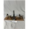 Image 1 : Pair of Vintage Horse and Horseshoe Metal Bookends
