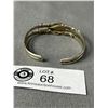 Image 2 : Old Silver w/ Genuine Gem Stone Open Cuff Bangle