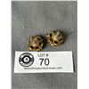 Image 2 : Lovely Pair of Vintage Garnet Stones w/ Pearl Center Earrings