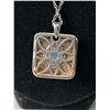 Image 2 : 925 Sterling Silver w/ Moonstone Pendant + Steel Silver Italy Chain Necklace