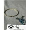 Image 2 : Pair of Abelone Dangle Earrings + Inlaid Bangle