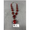 Image 2 : Vintage Amber Color Stone + Beads Necklace