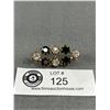 Image 1 : Vintage Black + Clear 40s Rhinestone Brooch