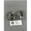 Image 2 : Fabulous Mid Century Modern Designer Free Form Unmarked Sterling Earrings