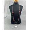 Image 1 : Lovely Quality Double Strand Long Necklace w/ Red Accents