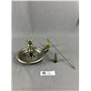 Image 1 : Charming Old English Pewter Chamber Candlestcks w/ Finger Loop and 2 Candle Snuffers