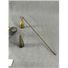 Image 3 : Charming Old English Pewter Chamber Candlestcks w/ Finger Loop and 2 Candle Snuffers