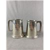 Image 1 : Pair of Vintage Sheffield English Pewter Engraved Tankards