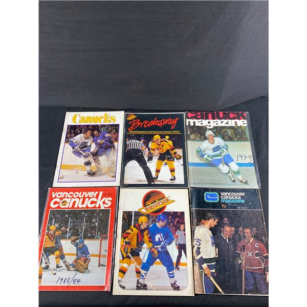 Lot Of 6 Vintage Vancouver Canucks Program Magazines