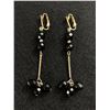 Image 1 : Pair Of Signed "Celebrity" Black Crystal Earrings