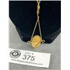 Image 2 : Lovely Gold Plated w/ Green Stones Pendant + Chain Necklace