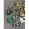 Image 2 : Large Collection of Beautiful Vintage Brooches, Lots w/ Stones and Rhinestones
