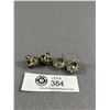 Image 2 : 2 Pairs of Glass + Rhinestones Earrings