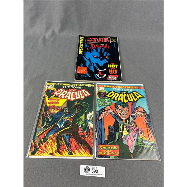 2 Vintage Marvel "The Tomb Of Dracula" Comic Books & 1992 Nov/Dec Overstreet Comic Book Price Update