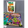 Image 2 : 3 Vintage Comic Books -Oversized Marvel Giant Superhero Team Up & DC Superman Vs Shazam + Hulk And T