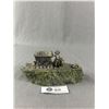 Image 1 : Decorative BC Jade Piece w/ Pyrite & Pewter Miner Approx. 7" Long