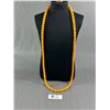 Image 1 : Yellow Gold Coloured Beaded Necklace w/ Tassel. Approx. 41" L
