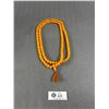Image 2 : Yellow Gold Coloured Beaded Necklace w/ Tassel. Approx. 41" L