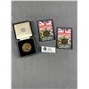 Image 1 : 2 Victorian Pennies On Card & Army Athletic Association Medallion