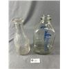 Image 2 : 2 Glass Milk Bottles - Straus Organic & Wilson Dairy Co.