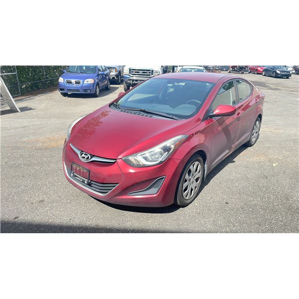 *R* 2014 HYUNDAI ELANTRA SE, 4DR SEDAN, RED, VIN 5NPDH4AE0EH483916,
