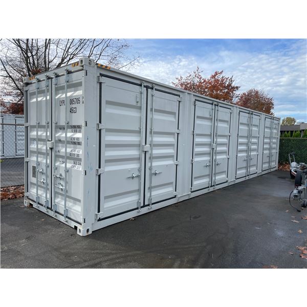*H/T S* BEIGE 40' 52,910 MAX CAPACITY INDUSTRIAL TRANSPORT CONTAINER WITH 4 DUAL SWING SIDE DOORS